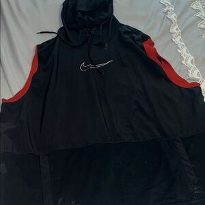 Nike Dri-Fit Black and Red Men's Sleeveless Hoodie
